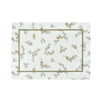Lugar Americano Retângular Em Tecido Linhão Estampado 50x36cm Mameg Flora