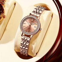 Relógio De Quartzo Elegante Para Mulheres Luxo Com Strass Pulseira De Aço Inoxidável Ouro Rosa Ouro
