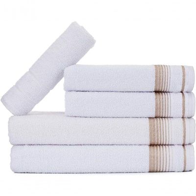 Jogo De Toalhas Luxury Soft Beka 360 G m² 2 Banho + 2 Rosto + 1 Piso Luxo Branco