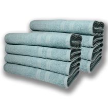 Kit 8 Toalhas De Banho Itália Soft 100% Algodão 430g m 80x150cm Verde Claro