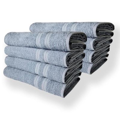 Kit 8 Toalhas De Banho Itália Soft 100% Algodão 430g m 80x150cm Azul Claro