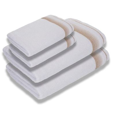 Jogo De Toalhas Luxury Soft Beka 360 G m² 2 Banho + 2 Rosto Luxo Branco