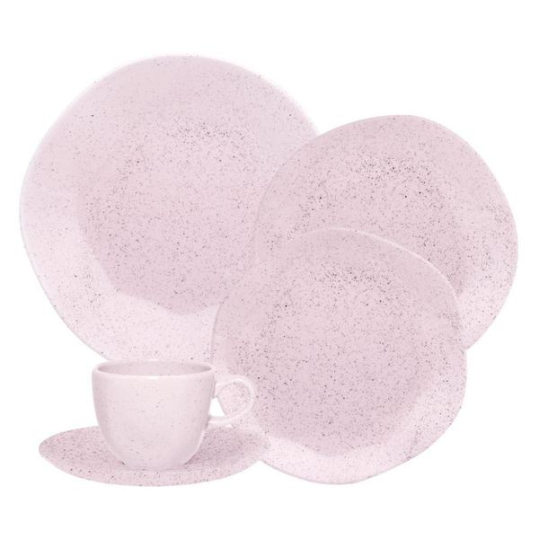 Jogo De Jantar 30 Peças Ryo Chá Pink Sand Porcelana Oxford