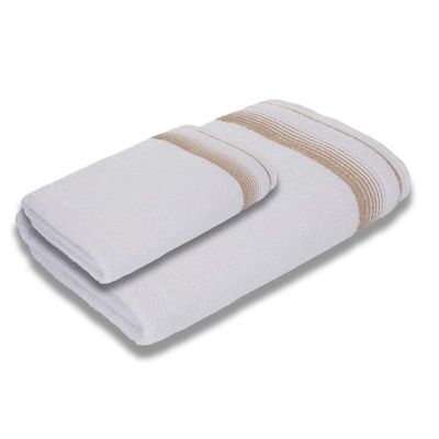 Jogo Com 2 Toalhas Luxury Soft Beka 360 G m² 1 Banho + 1 Rosto Luxo Branco