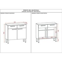 Balcão De Cozinha 90cm Nala 2 Portas 2 Gavetas Kits Paraná Freijó Supremo Ripado