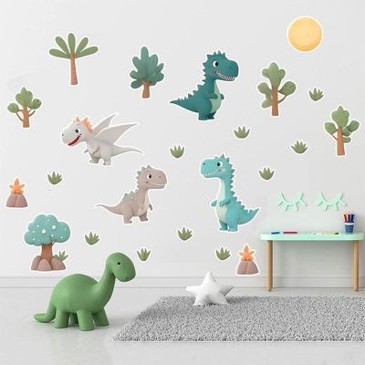 Adesivo De Parede Infantil Dinossauros Tiranossauro Dragão