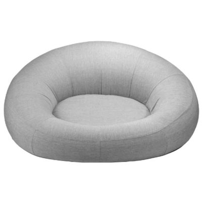 Puff Inflável Área Externa Outdoor Like Rivatti Capa Linho Cinza Com Proteção Uv Capa Interna Pvc