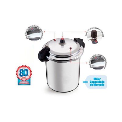Panela De Pressão Grande Profissional Com Fechamento Externo Volume:24 Litros
