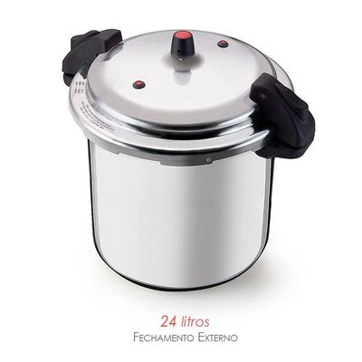 Panela De Pressão Grande Profissional Com Fechamento Externo Volume:24 Litros