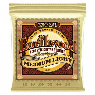 Encordoamento Para Violão Aço .012 Médio Leve Earthwood 2003 Ernie Ball
