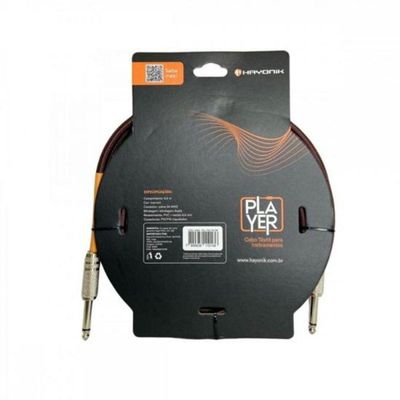 Cabo Para Instrumentos Player P10 Textil 5m Marrom Hayonik