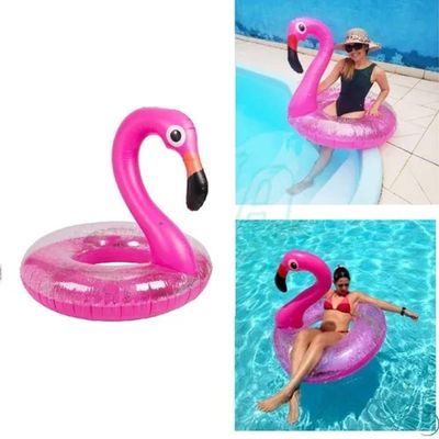 Boia Flamingo Glitter Grande Inflável 90cm