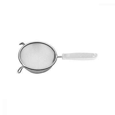 Peneira Tramontina Utilita em Aço Inox com Cabo de Polipropileno Branco 14 cm