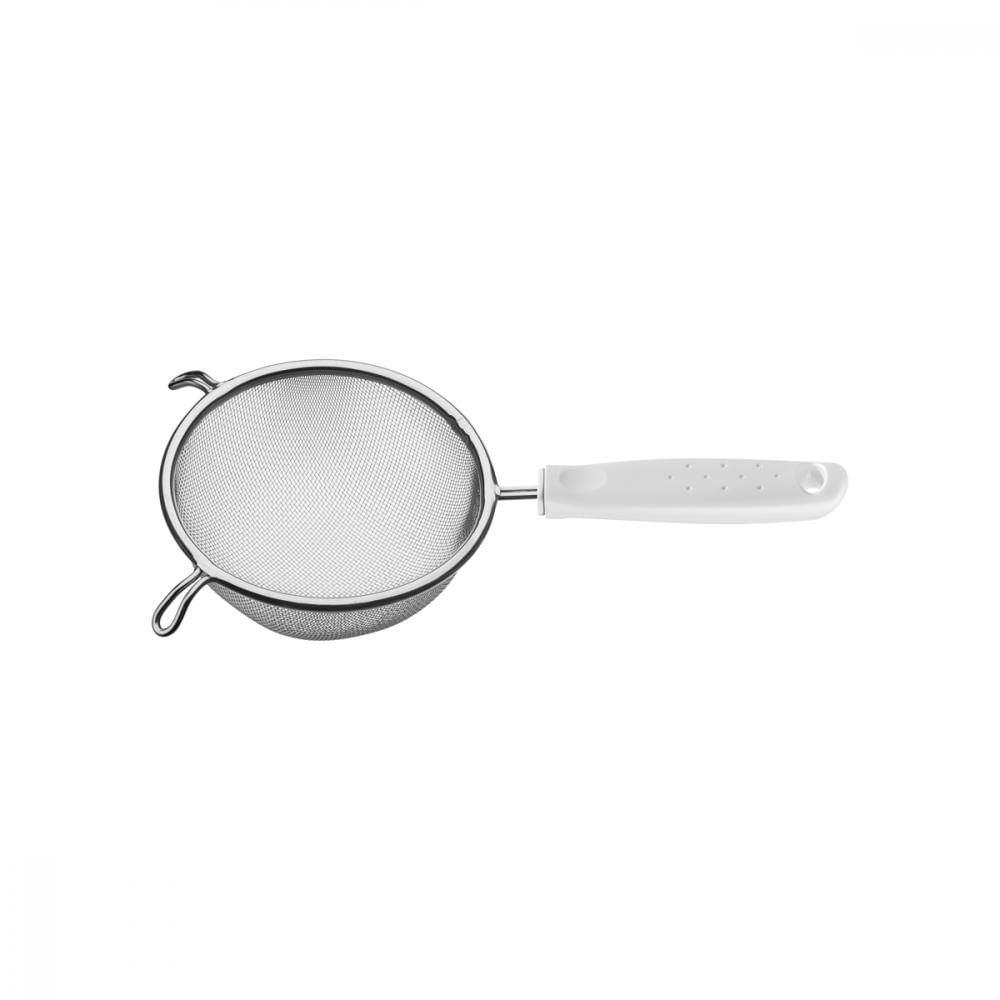 Peneira Tramontina Utilita em Aço Inox com Cabo de Polipropileno Branco 14 cm