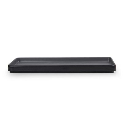 Petisqueira Prato Retangular Preto Cinza Melanina 32cm