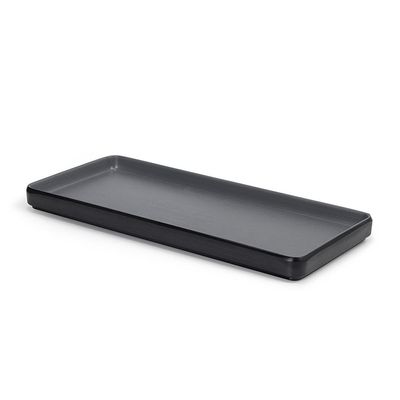Petisqueira Prato Retangular Preto Cinza Melanina 32cm