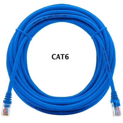 Cabo De Rede Plus Cable Pc Eth6 Patch Cord Cat6 Azul - 10 Metros