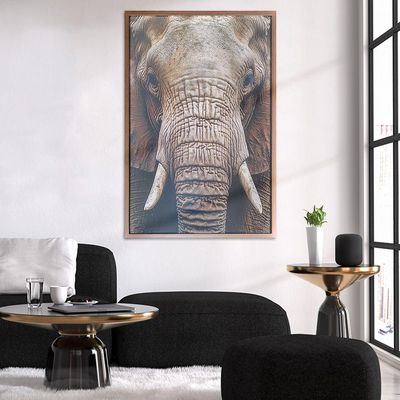 Quadro Decorativo Elefante Moldura Cx Alta 100x66