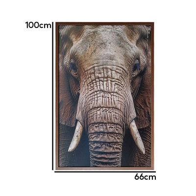 Quadro Decorativo Elefante Moldura Cx Alta 100x66