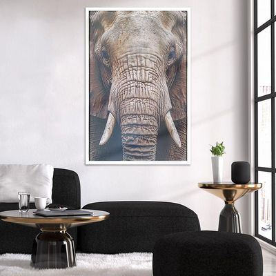 Quadro Decorativo Elefante Moldura Cx Alta 100x66