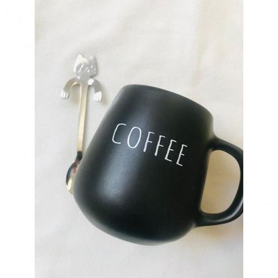 Conjunto Caneca Bojuda E Colher Gatinho Coffee