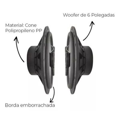 Par Auto Falante De Porta 140 Rms 6 Polegadas Leson Ls6 140w