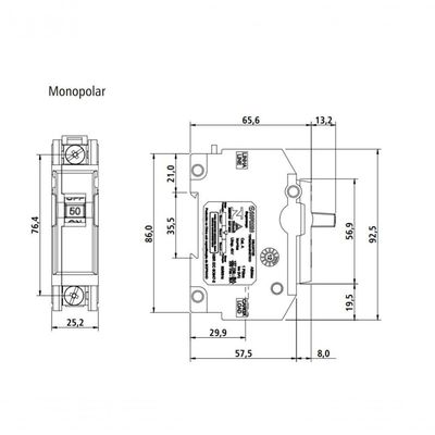 Disjuntor Nema Monofásico Soprano 60a