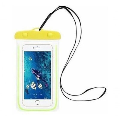 Capa Bolsa Celular A Prova D'água Proteção Chuva Amarelo