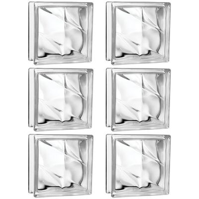 Kit 6 Tijolos Bloco De Vidro Raio Crystal 19x19x8 Tradestar