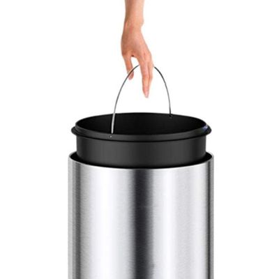 Lixeira Automática Redonda Em Aço Inox 50 Litros Com Sensor