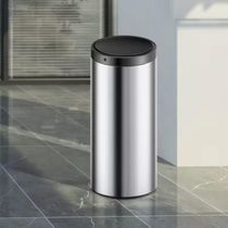 Lixeira Automática Redonda Em Aço Inox 50 Litros Com Sensor