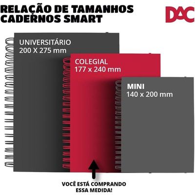 Caderno Smart Colegial Com 80 Folhas Reposicionáveis Stitch Fechamento Em Elástico 90g
