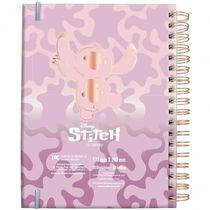 Caderno Smart Colegial Com 80 Folhas Reposicionáveis Stitch Fechamento Em Elástico 90g
