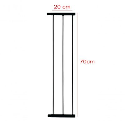 Extensor Prolongador De 20x70cm Para Portão Grade Pet Altura 80 Preto E