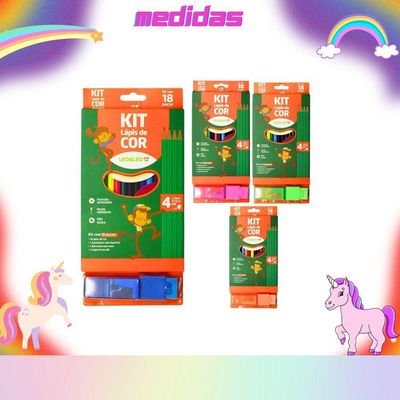 Kit Escolar Completo Coleção Com 18 Peças Para Pintura E Escrita Verde