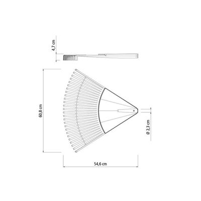 Vassoura Jardim Plástica 26 Dentes Sem Cabo Tramontina