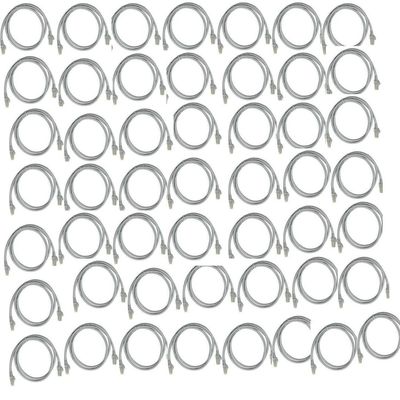 Kit 50 Cabo De Rede 1M Cinza Cabo Cat5E Conector Rj45