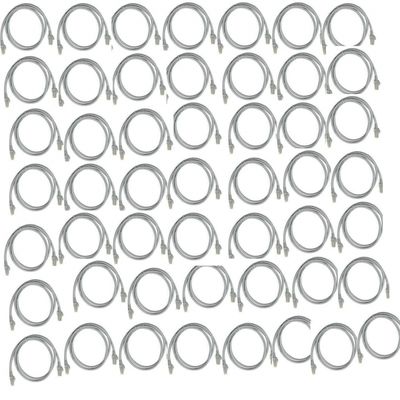 Kit 50 Cabo De Rede 1M Cinza Cabo Cat5E Conector Rj45