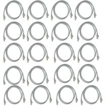 Kit 20 Cabo De Rede 1M Tipo Lan CAT5E Conector RJ45 Cinza