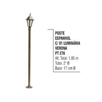 Poste Espanhol Jardim de Alumínio 01 Luminária Verona 1,85m
