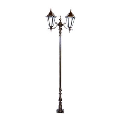 Poste Colonial Jardim Verona 02 Luminárias Alumínio 211cm