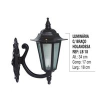 Luminária Holandesa com Braço Externa/interna Alumínio 34cm