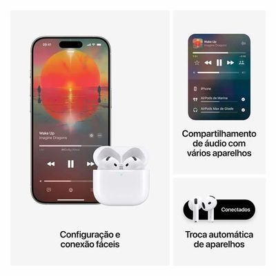Apple AirPods (4ª Geração) com Cancelamento Ativo de Ruído