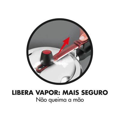 Panela de Pressao CLOCK 7,0L com Fechamento Interno Aluminio Polido