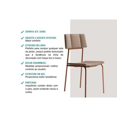 Sala De Jantar 1593 C- Tampo 90x90cm E 4 Cadeiras 1742 Preto-grafite Carraro