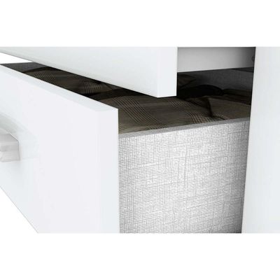 Guarda Roupa Solteiro 4 Portas E 3 Gavetas C- Espelho Caju Da135 Branco