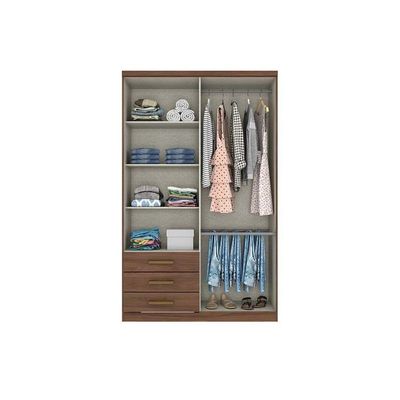 Guarda Roupa Solteiro 4 Portas E 3 Gavetas C- Espelho Caju Da135 Branco