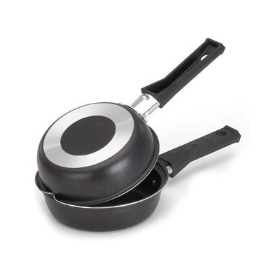 Frigideira Dupla Hamburgueira E Omeleteira Antiaderente 14 Cm Preto