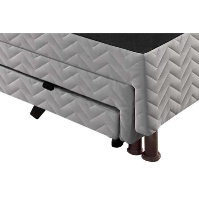 Cama Box Base C- 2 Auxiliares Solteiro Universal Bordado White (88x188x32) - Paropas