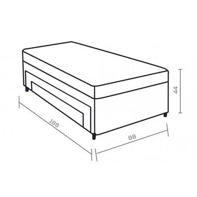 Cama Box Base C- 2 Auxiliares Solteiro Universal Bordado White (88x188x32) - Paropas